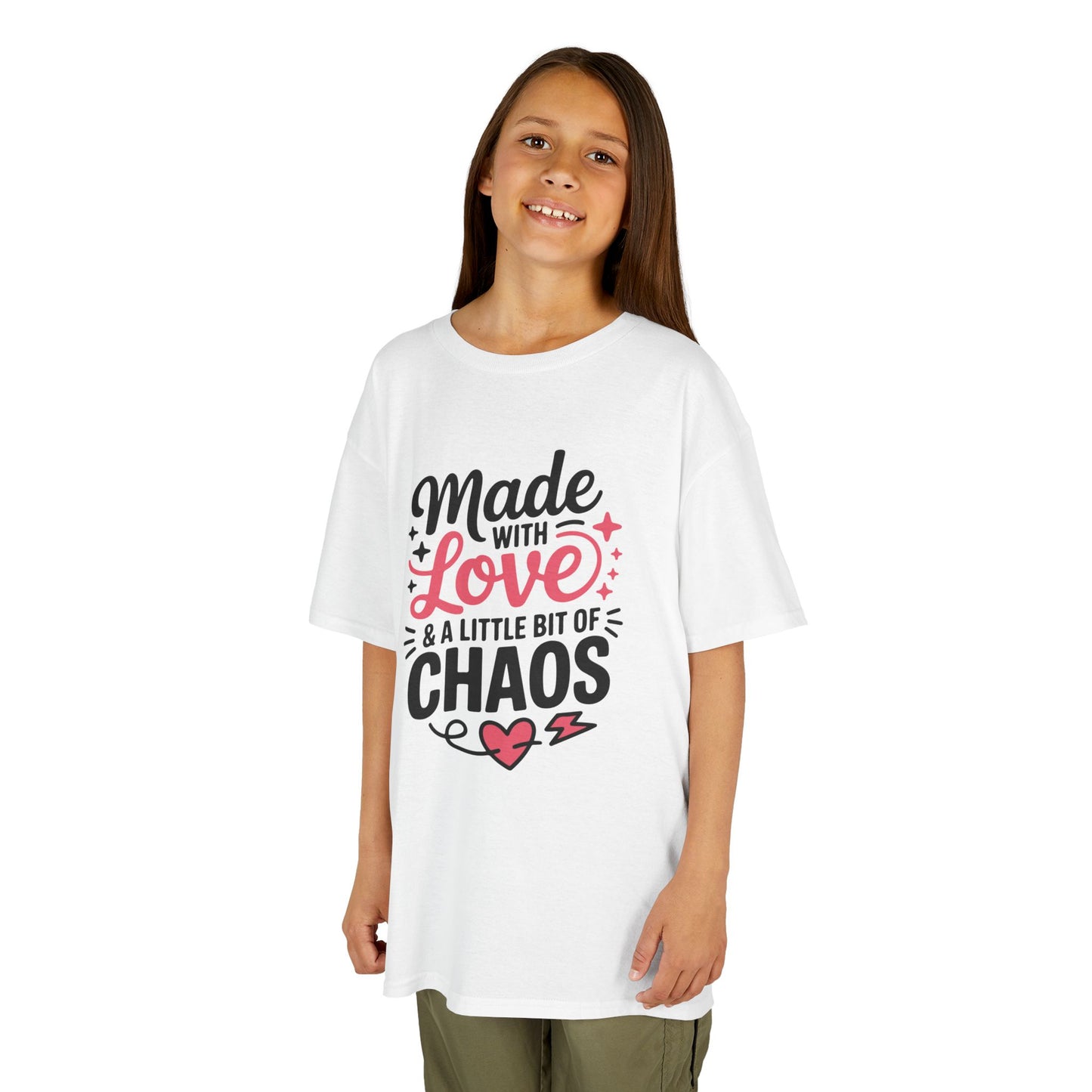 Kids- "Made with Love & a Little Bit of Chaos" Cute Kid Graphic Tee