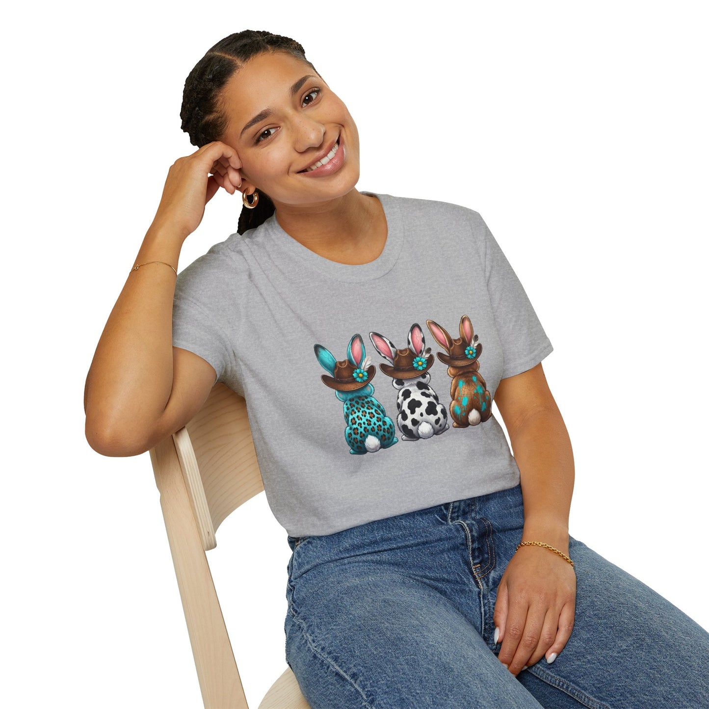 Easter Trio Bunny T-Shirt — Cute Patterned Rabbits Spring Tee