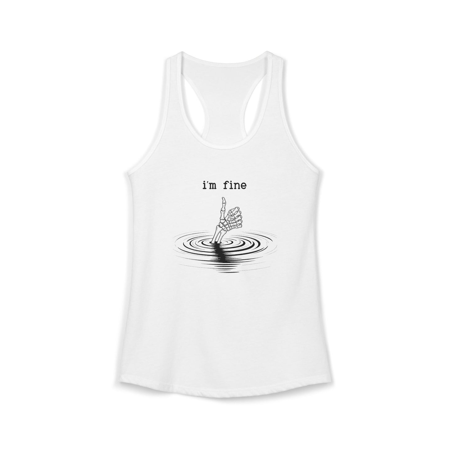 'I'm Fine" -Women's Ideal Racerback Tank
