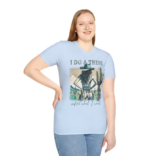 I Do A Thing Western Graphic T‑Shirt — Desert Cowgirl Cactus Tee