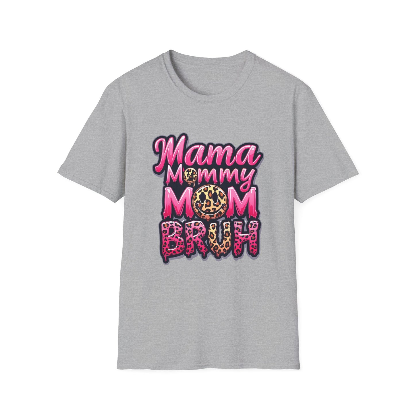 Mama Mommy Mom Bruh Graphic T-Shirt — Leopard Print Feminine Mom Tee