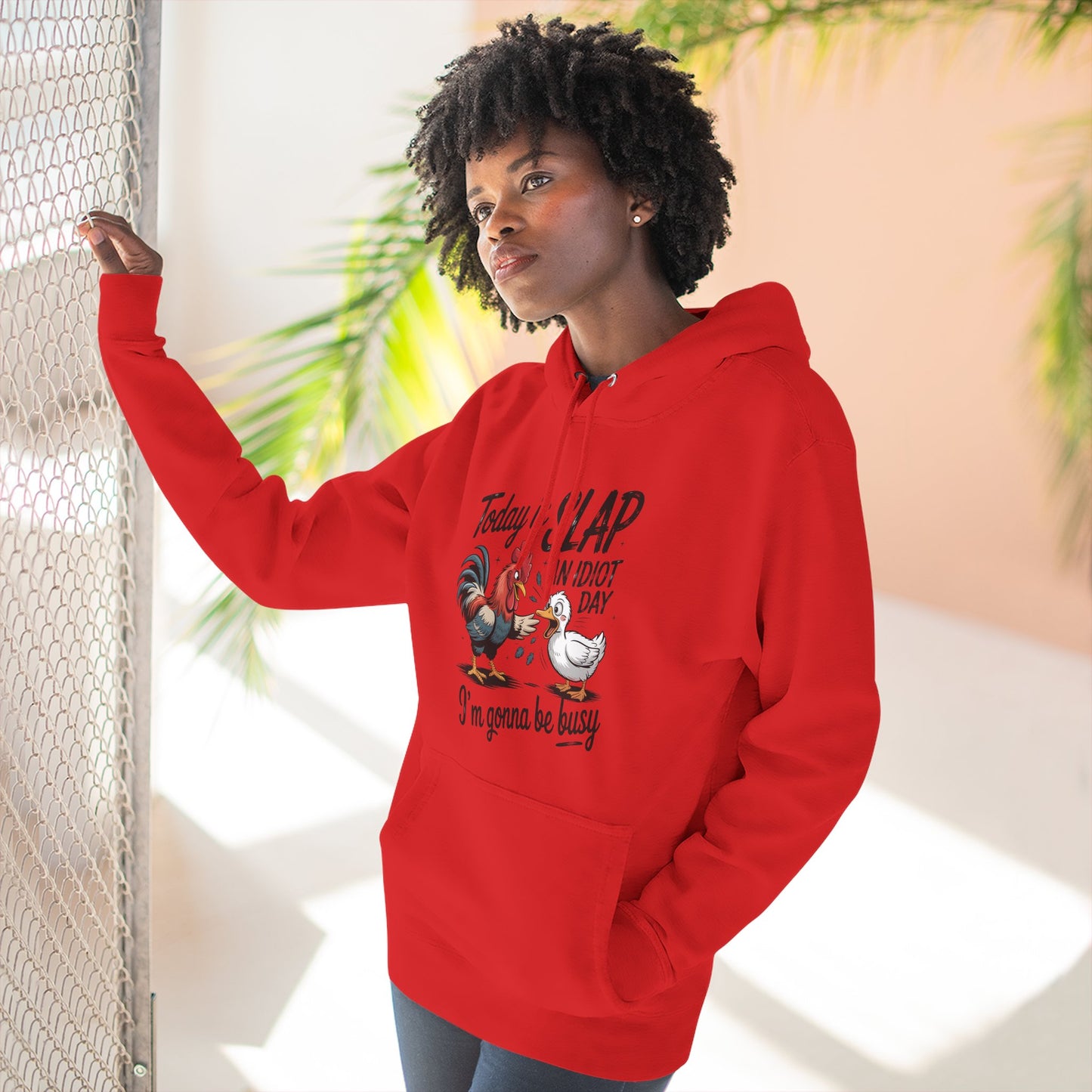 Rooster 'Today Is Slap An Idiot Day' Hoodie — Funny Farm Animal Pullover