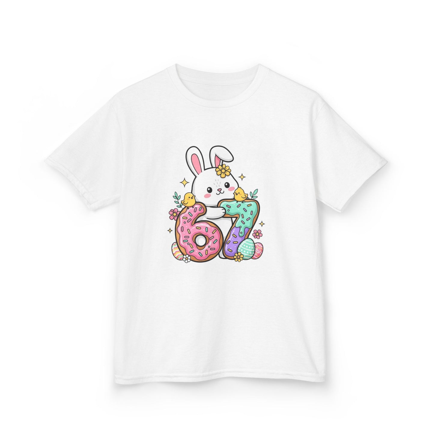Kids Bunny 6/7 Birthday Tee — Cute Pastel Number Shirt