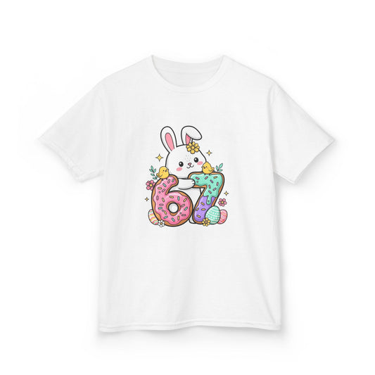 Kids Bunny 6/7 Birthday Tee — Cute Pastel Number Shirt