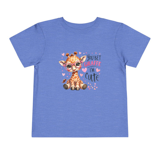 Cute Giraffe Toddler Tee – “You Bet Giraffe I'm Cute” Baby Shirt
