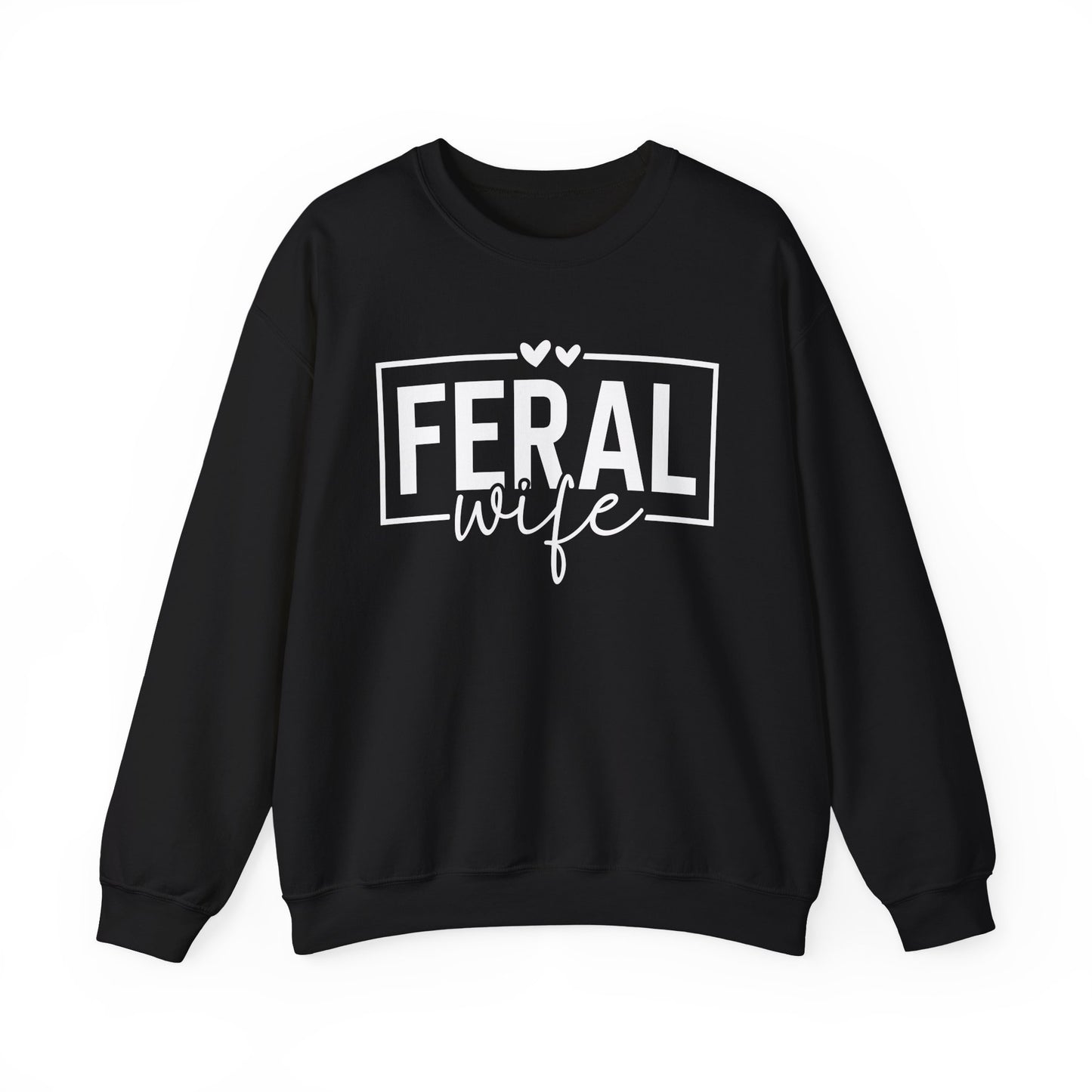 Crewneck Sweatshirt-Feral Wife — Minimal White Classic Crewneck