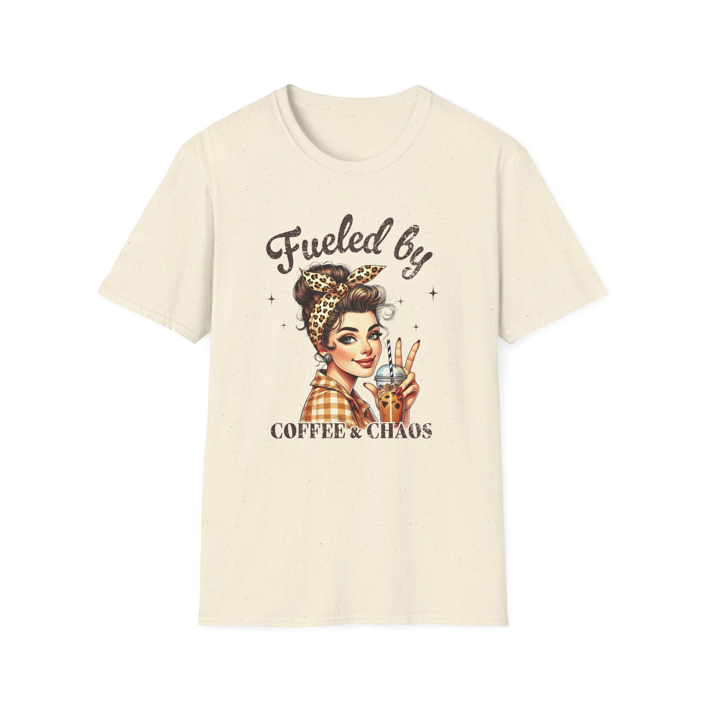 T‑Shirt — Fueled by Coffee & Chaos Retro Pinup Tee
