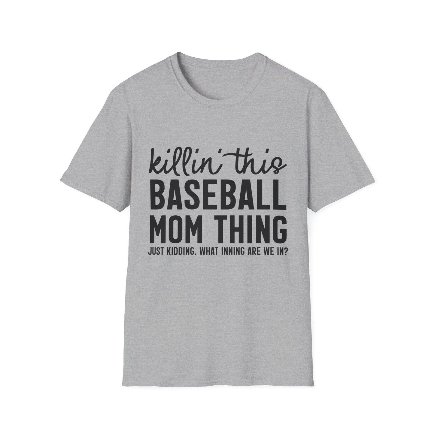 Baseball Mom T‑Shirt – "Killin' This Baseball Mom Thing" Graphic Tee