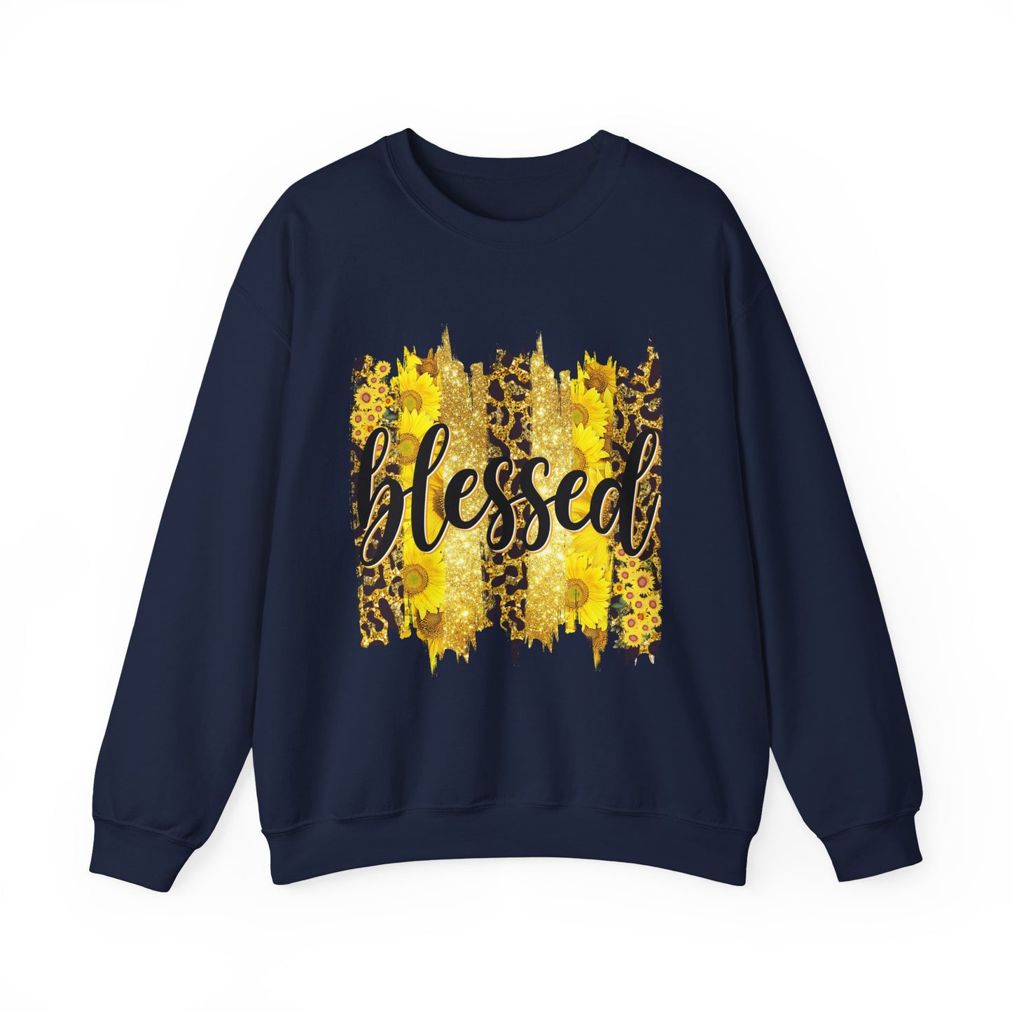 Blessed Leopard Sunflower Crewneck Sweatshirt