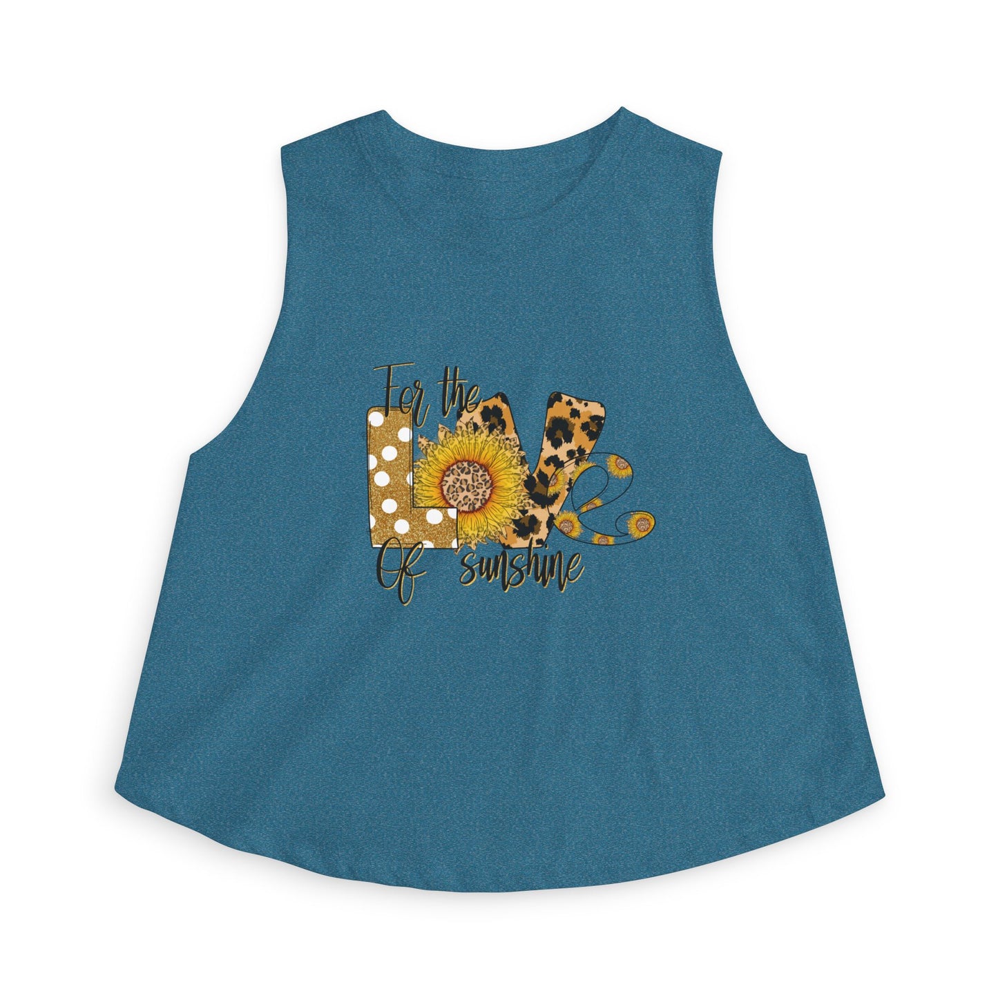 Crop Top — 'Love of Sunshine' Sunflower Leopard Graphic