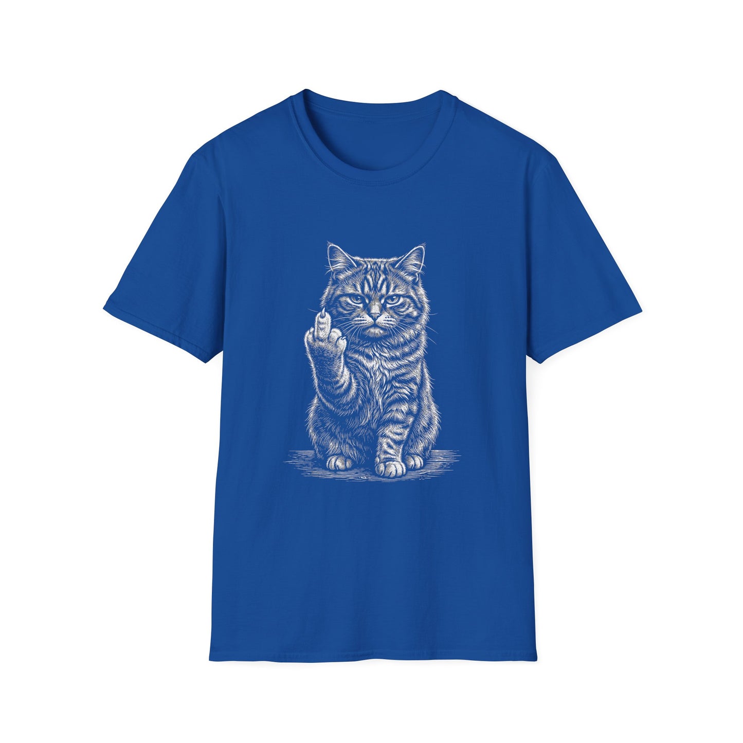 Cat Flips You Off T-Shirt – Funny Middle Finger Cat Graphic Tee