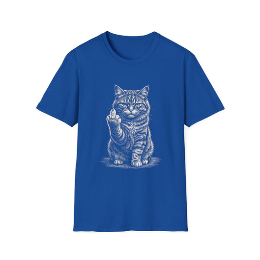 Cat Flips You Off T-Shirt – Funny Middle Finger Cat Graphic Tee