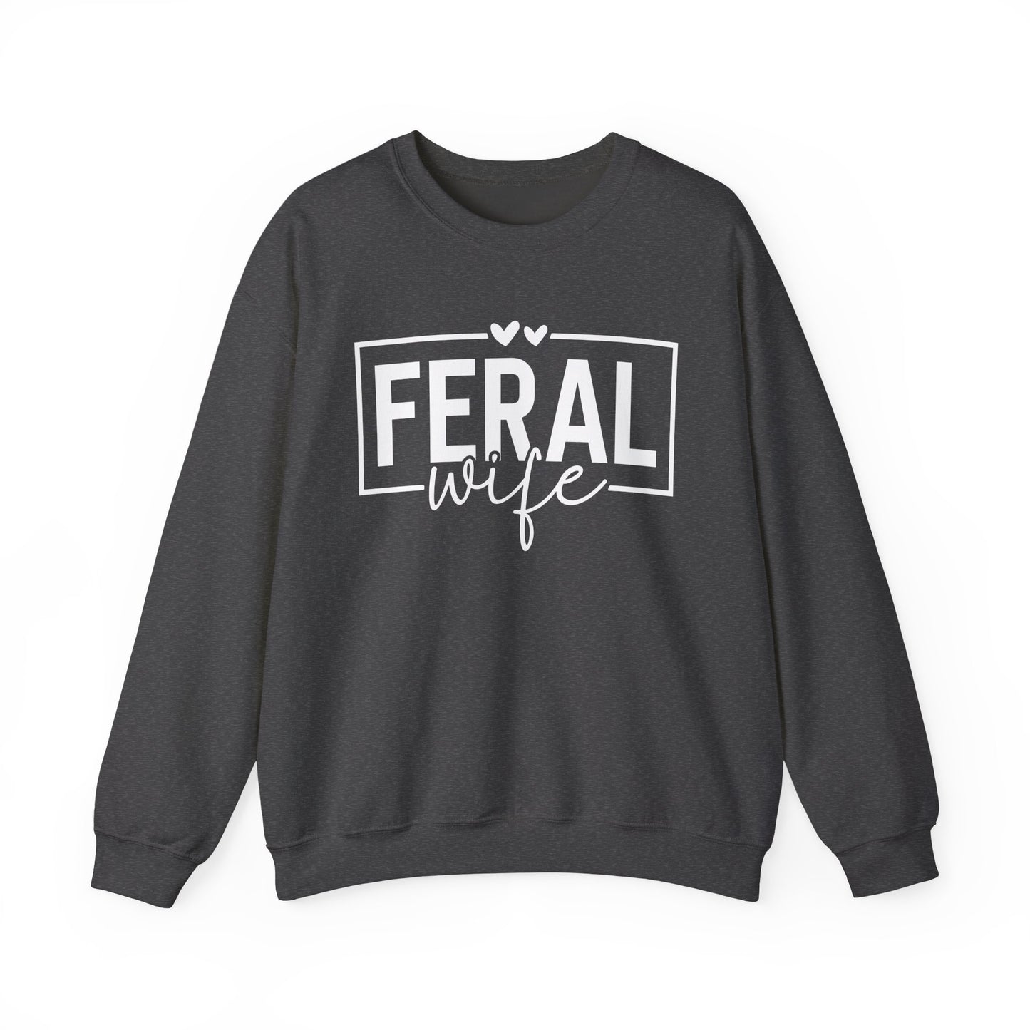 Crewneck Sweatshirt-Feral Wife — Minimal White Classic Crewneck