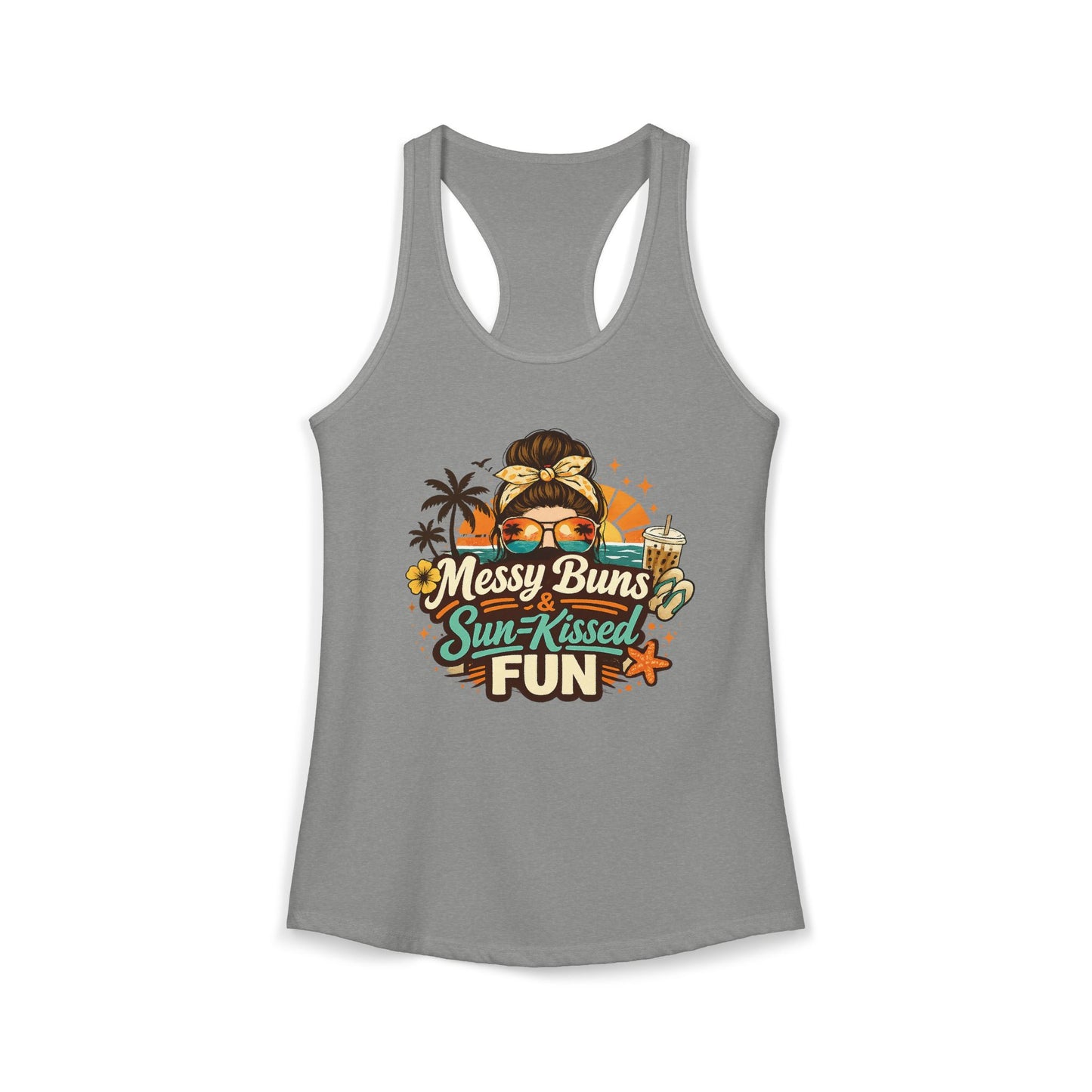Messy Buns & sun-Kissed fun--Women's Ideal Racerback Tank