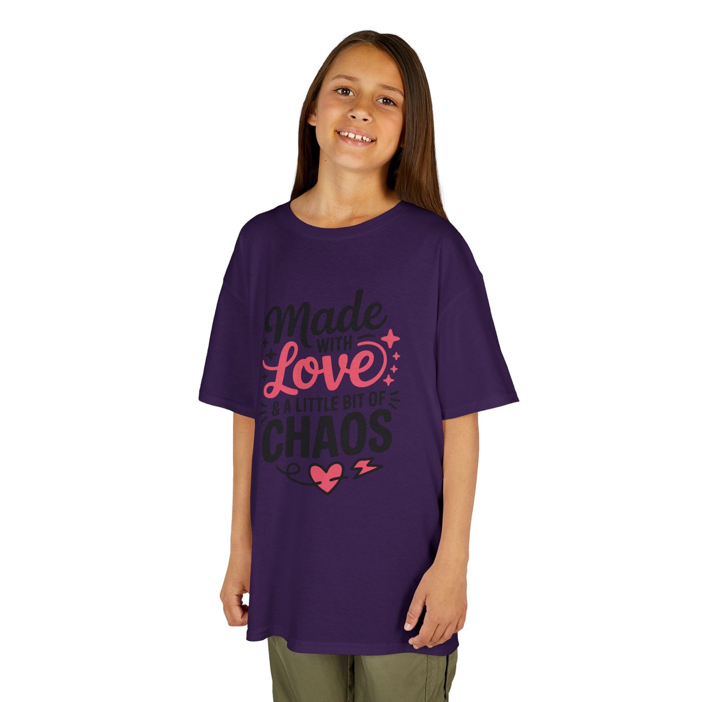 Kids- "Made with Love & a Little Bit of Chaos" Cute Kid Graphic Tee