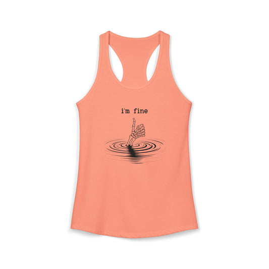 'I'm Fine" -Women's Ideal Racerback Tank