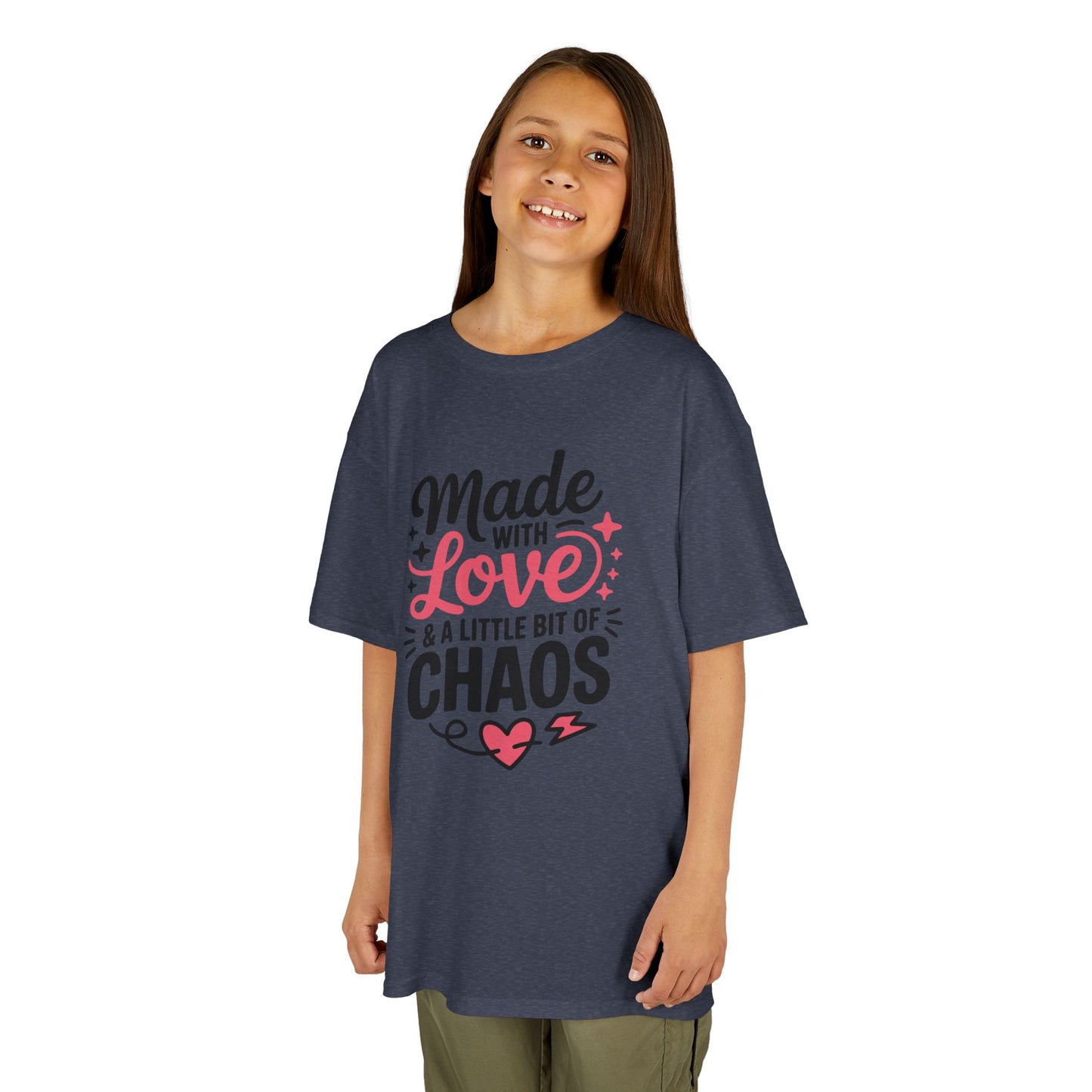 Kids- "Made with Love & a Little Bit of Chaos" Cute Kid Graphic Tee