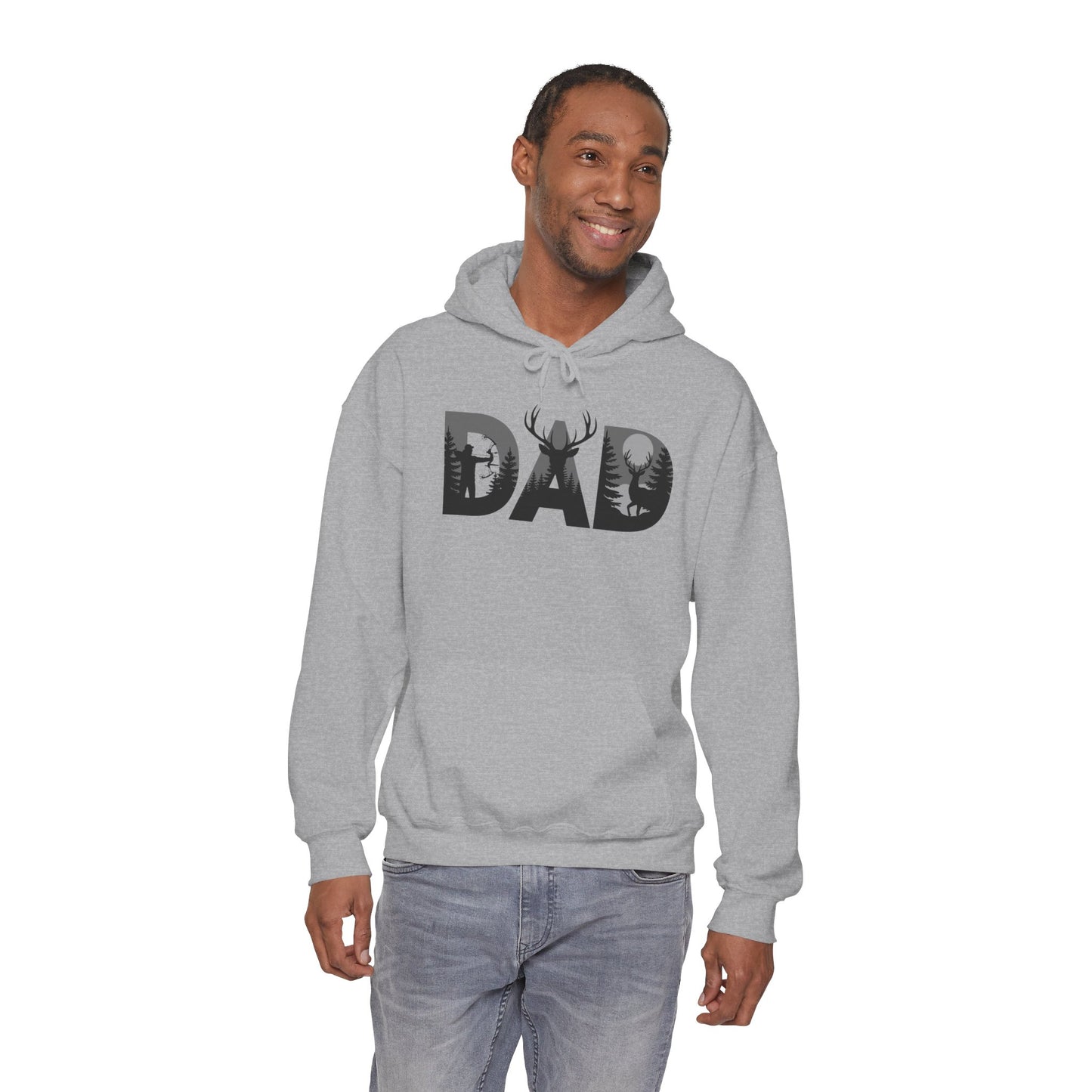 Dad Deer Silhouette Hoodie – Rustic Hunting Father’s Day Sweatshirt