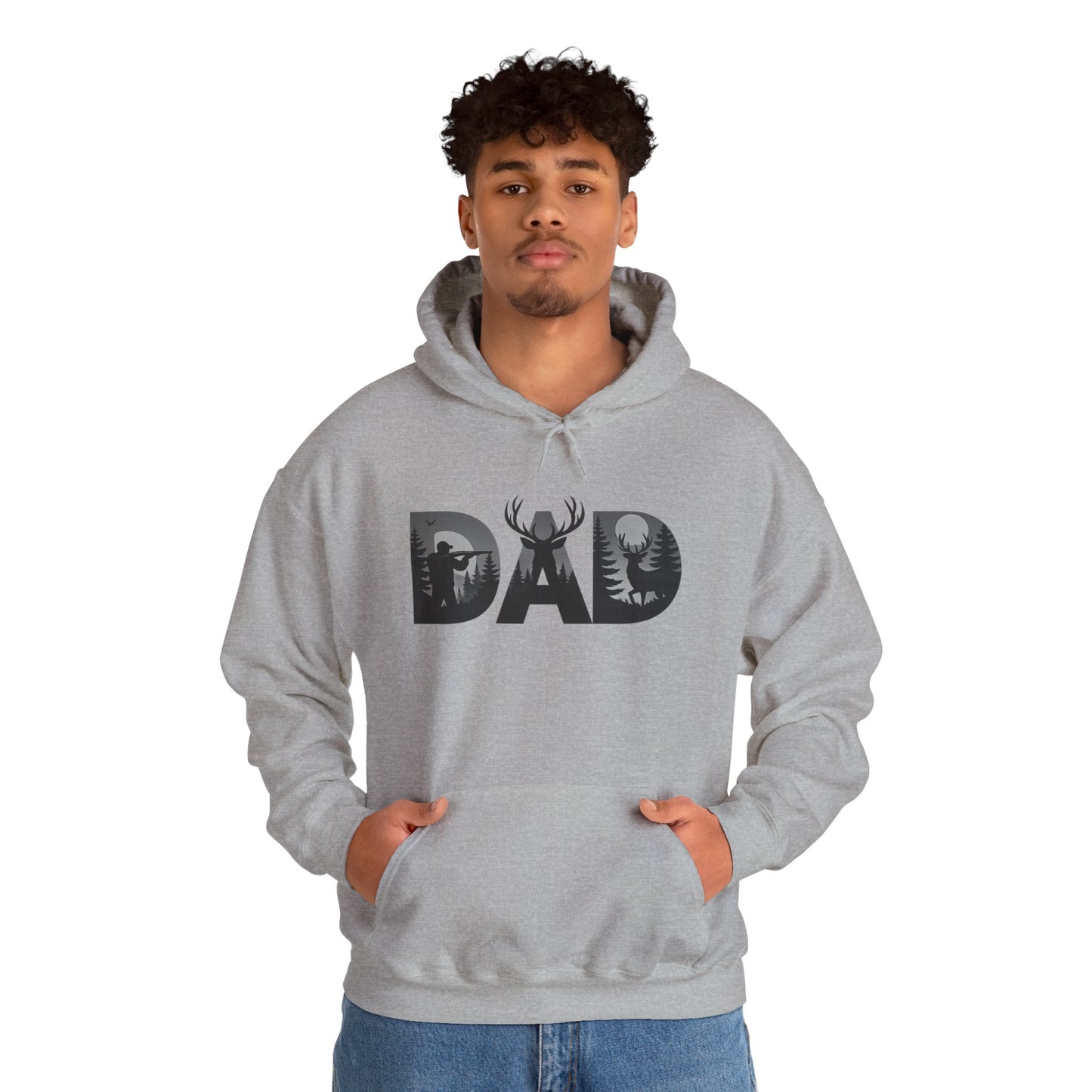 Dad Hunting Graphic Hoodie — Deer Silhouette Outdoorsman Father’s Day Sweatshirt