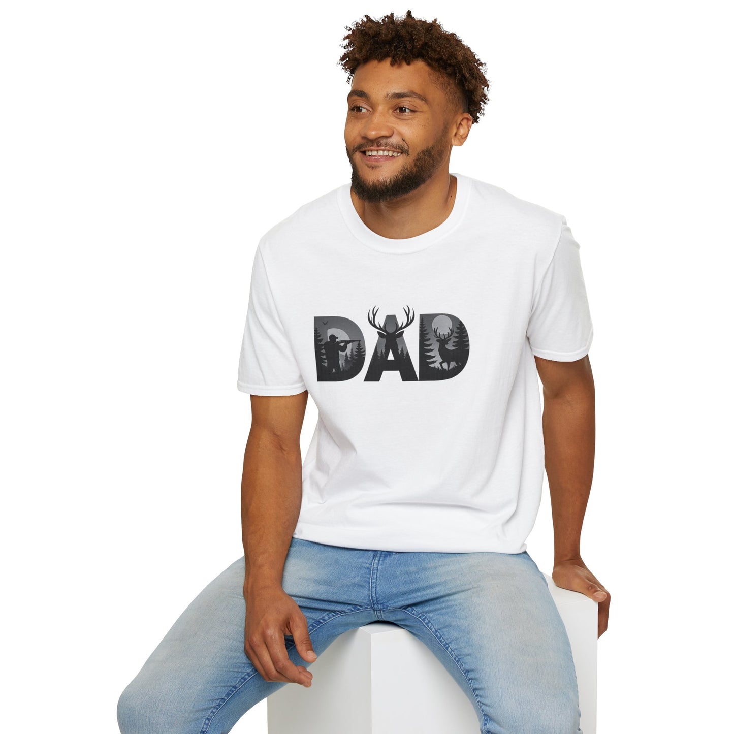 Dad Wildlife Silhouette T-Shirt — Deer Antler Outdoors Father’s Day Tee
