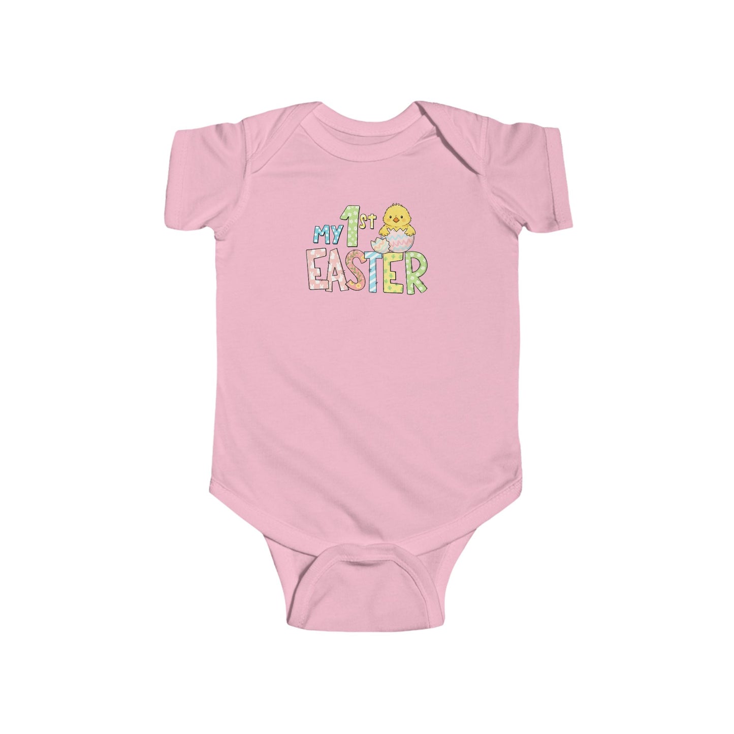 Infant Bodysuit - "My 1st Easter" Pastel Chick & Egg Baby Onesie
