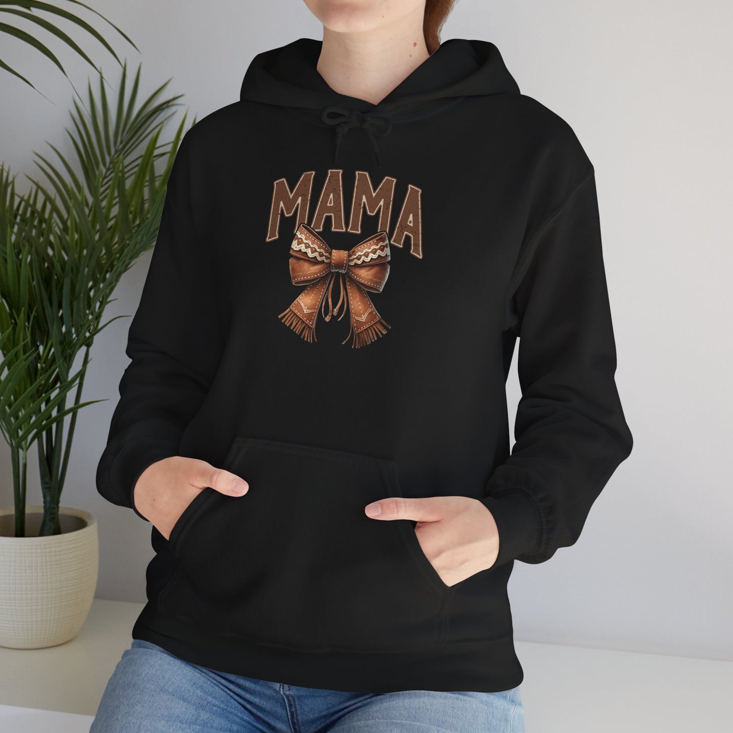 Mama Leopard Bow Hoodie – Trendy Mom Pullover for Mother’s Day & Everyday