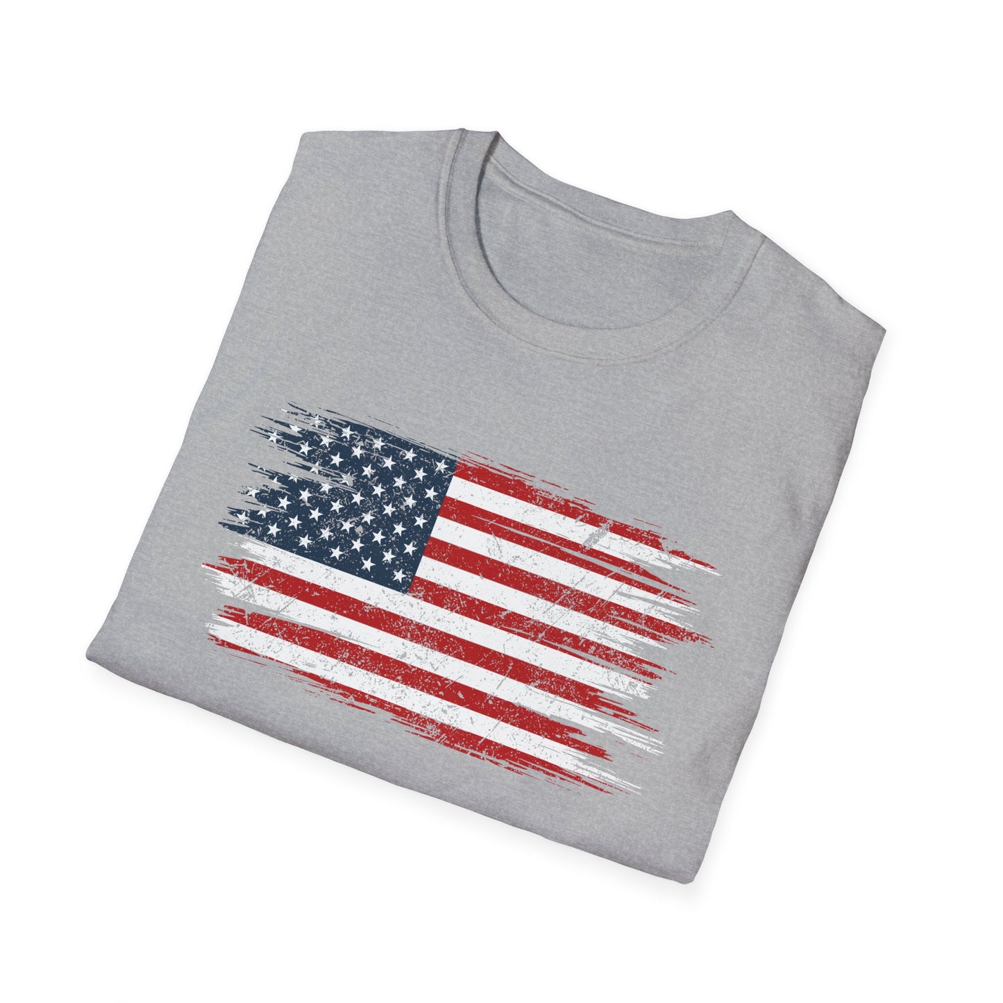 Distressed American Flag T-Shirt — Patriotic USA Tee for 4th of July & Veterans Day