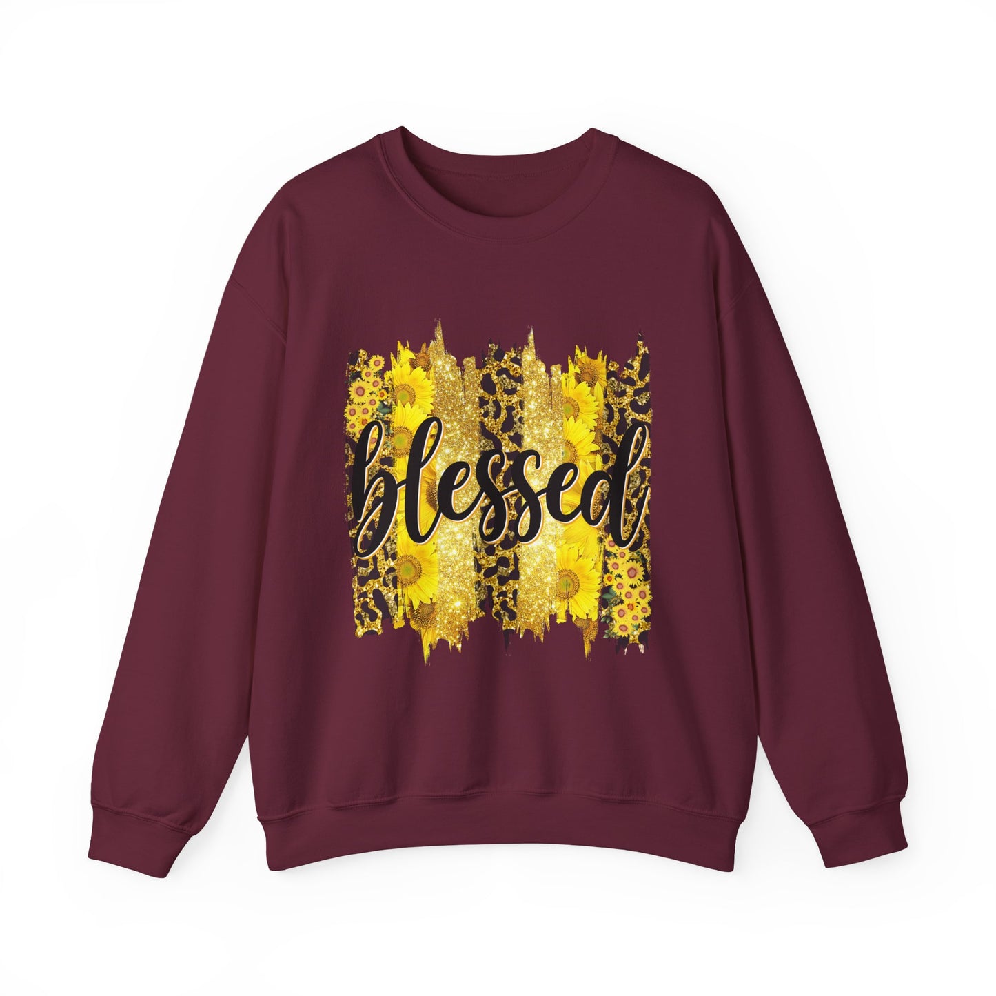 Blessed Leopard Sunflower Crewneck Sweatshirt