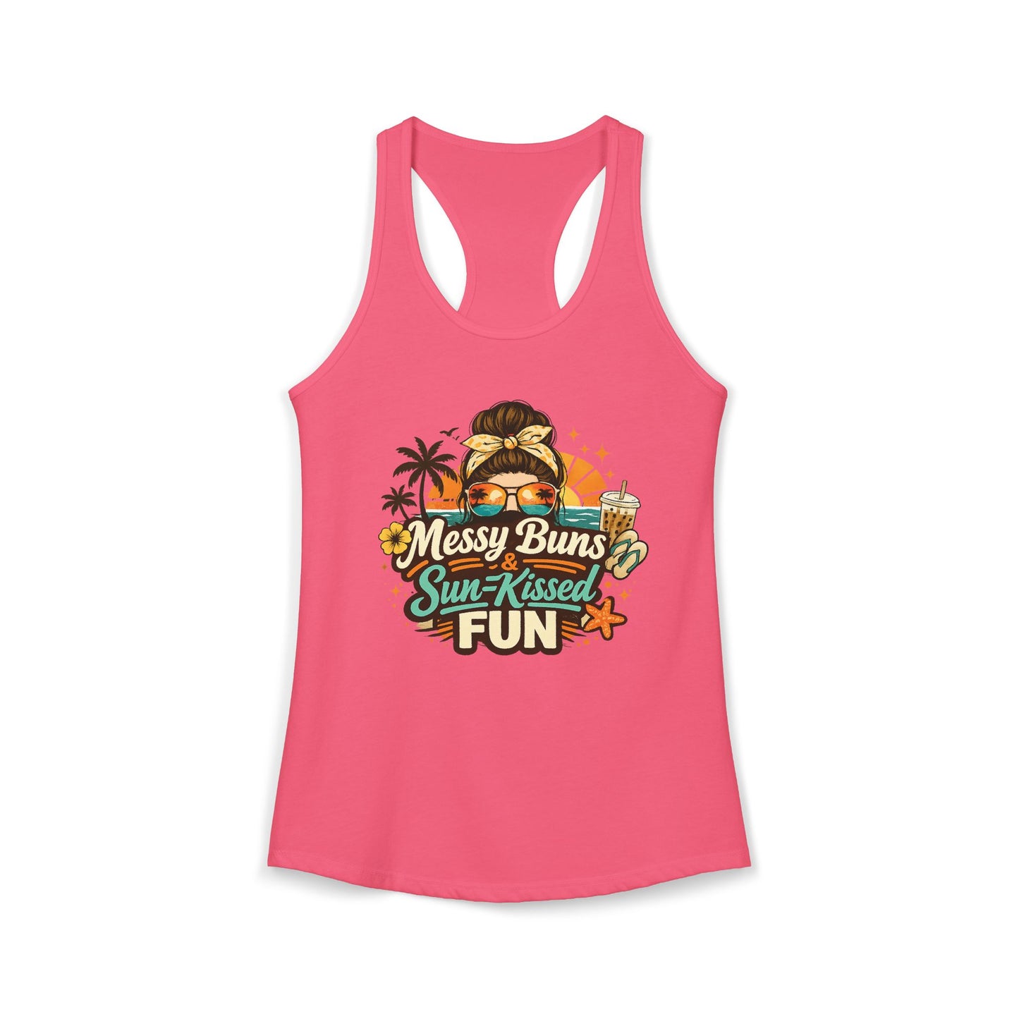 Messy Buns & sun-Kissed fun--Women's Ideal Racerback Tank