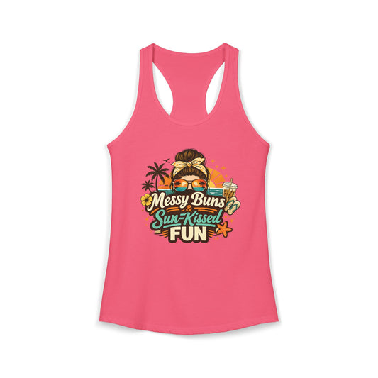 Messy Buns & sun-Kissed fun--Women's Ideal Racerback Tank