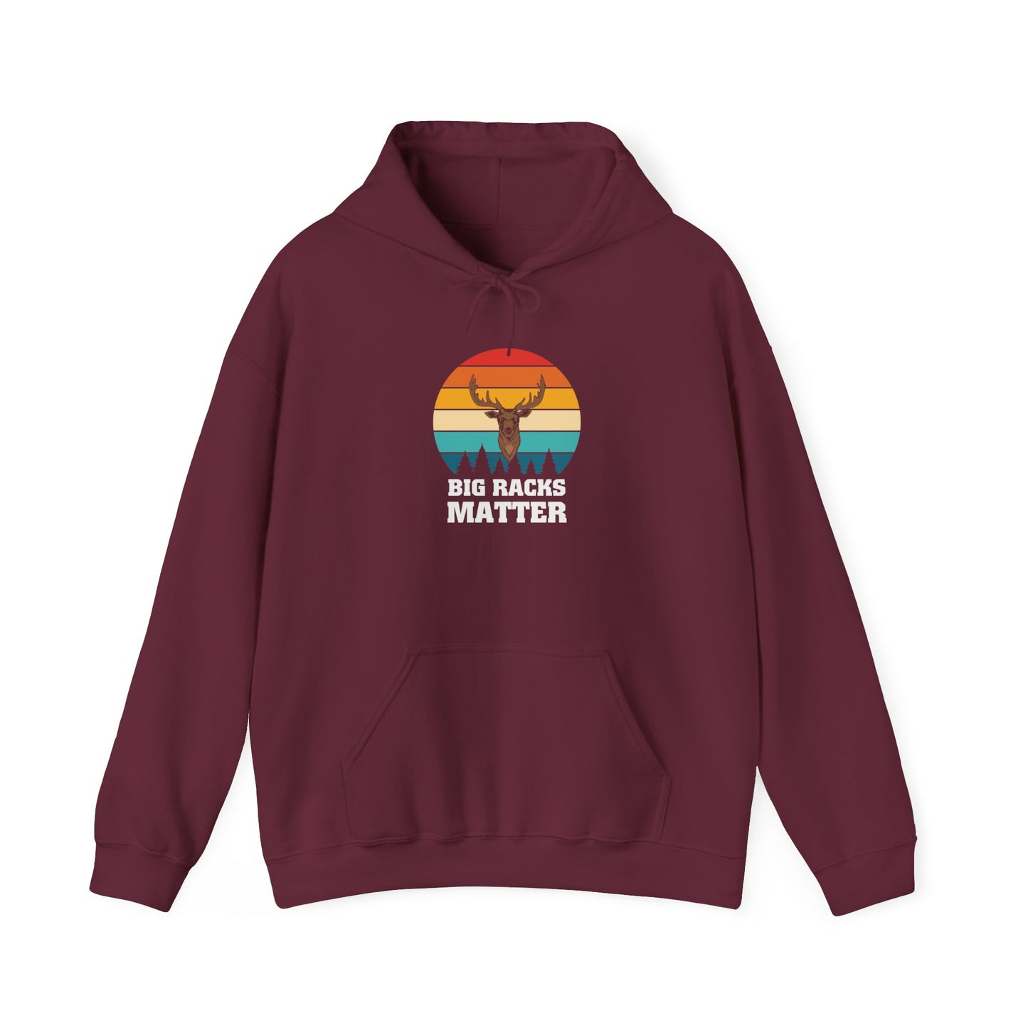 Retro Sunrise Deer Hoodie — Vintage Outdoors Graphic Sweatshirt