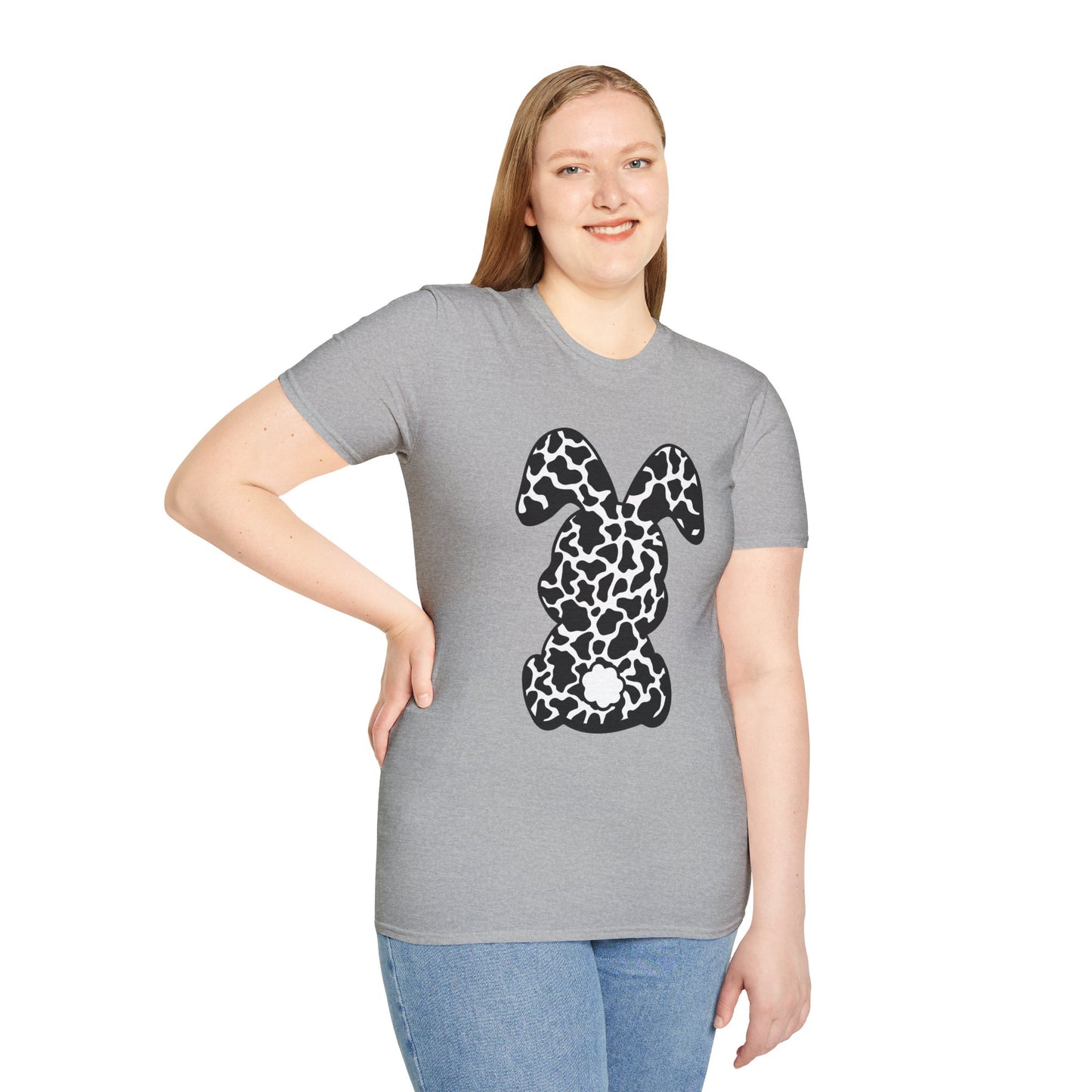 Cow Print Bunny T-Shirt — Easter Bunny Silhouette Tee