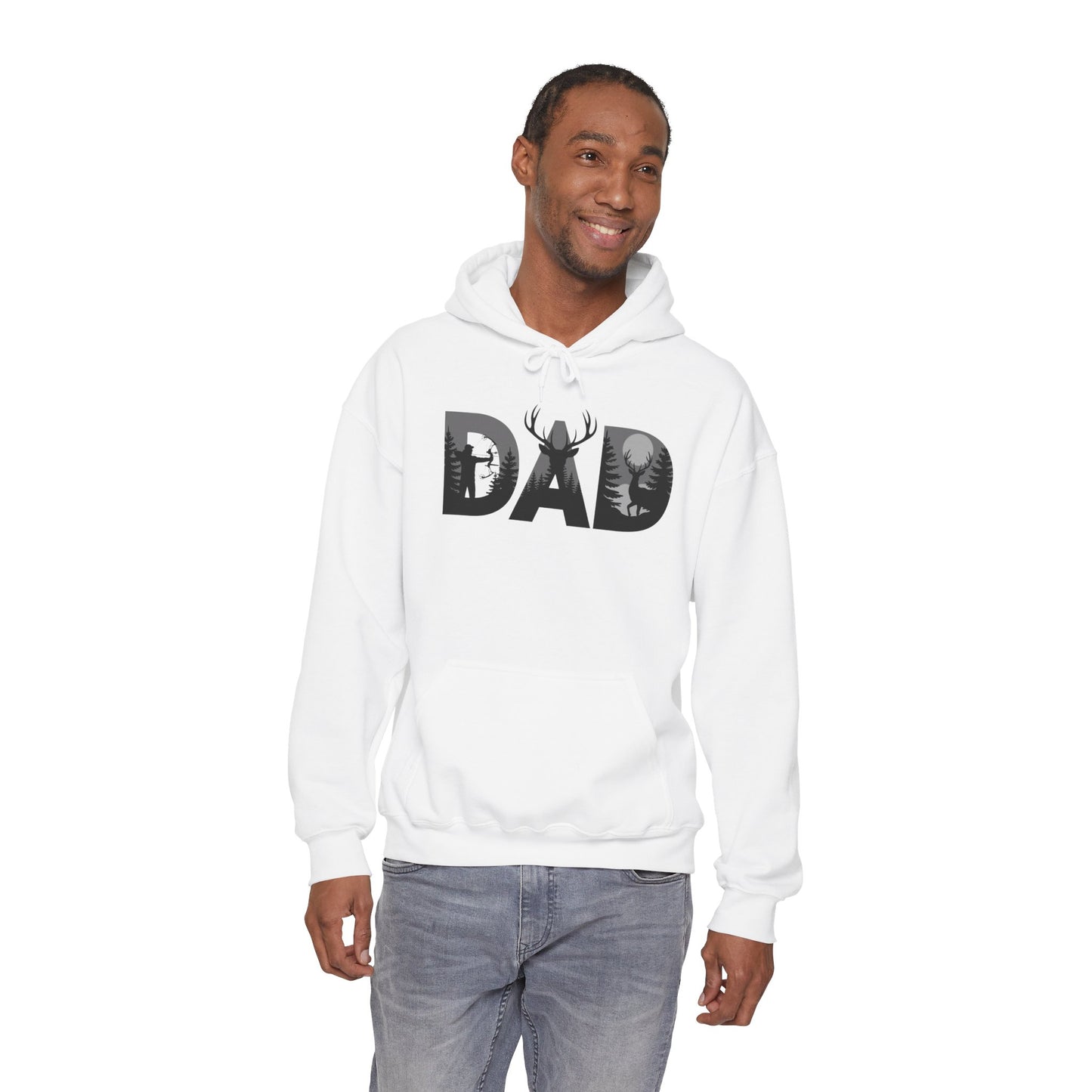 Dad Deer Silhouette Hoodie – Rustic Hunting Father’s Day Sweatshirt