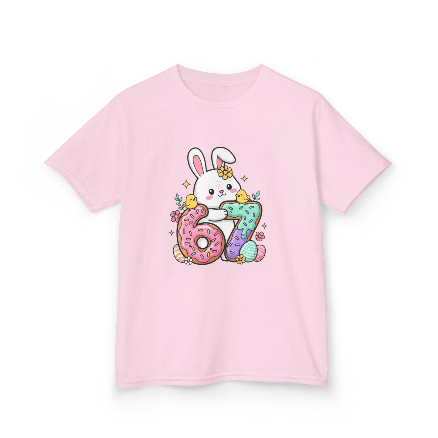 Kids Bunny 6/7 Birthday Tee — Cute Pastel Number Shirt
