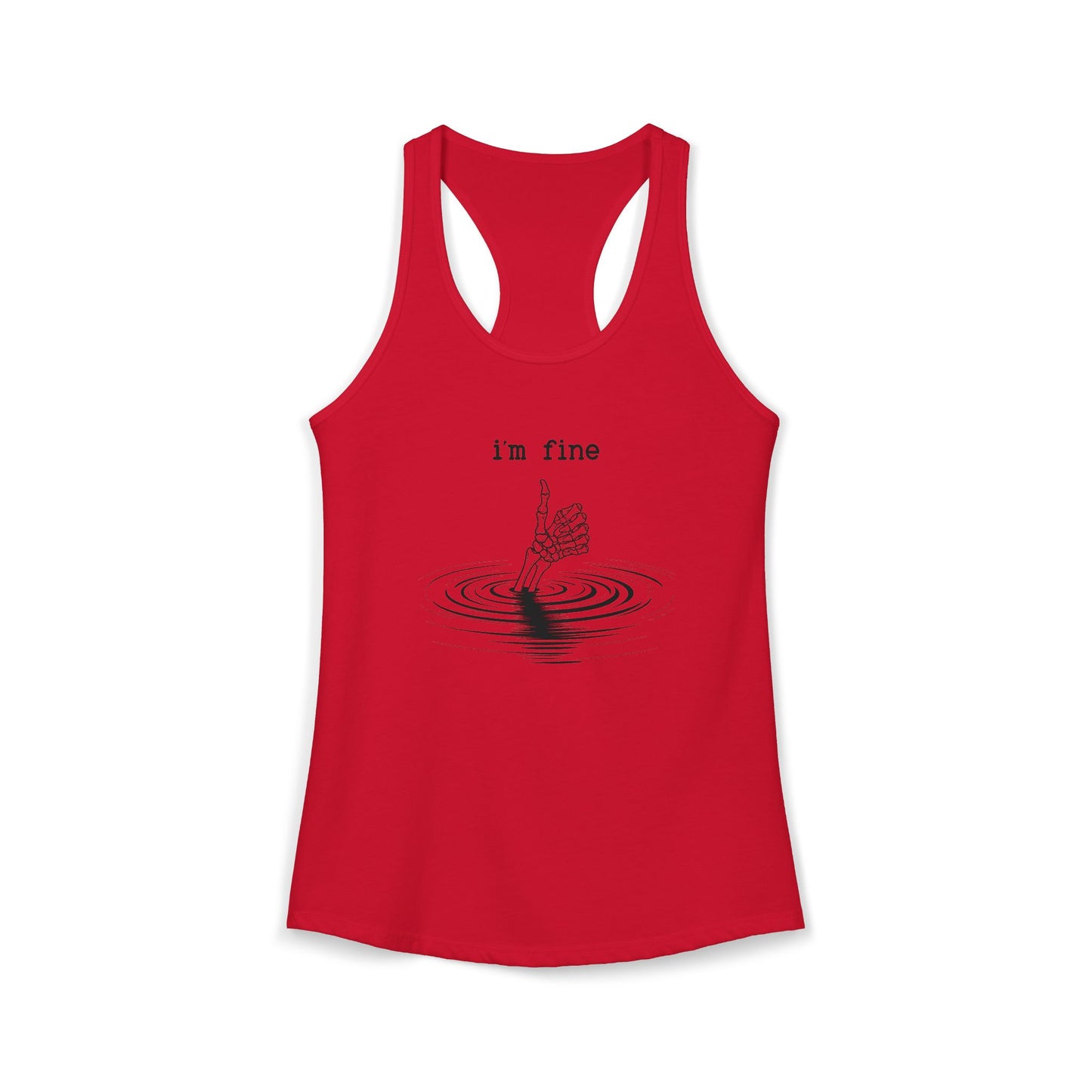 'I'm Fine" -Women's Ideal Racerback Tank