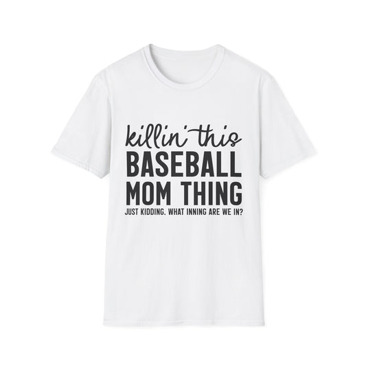 Baseball Mom T‑Shirt – "Killin' This Baseball Mom Thing" Graphic Tee
