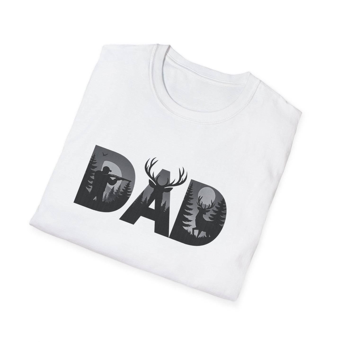 Dad Wildlife Silhouette T-Shirt — Deer Antler Outdoors Father’s Day Tee