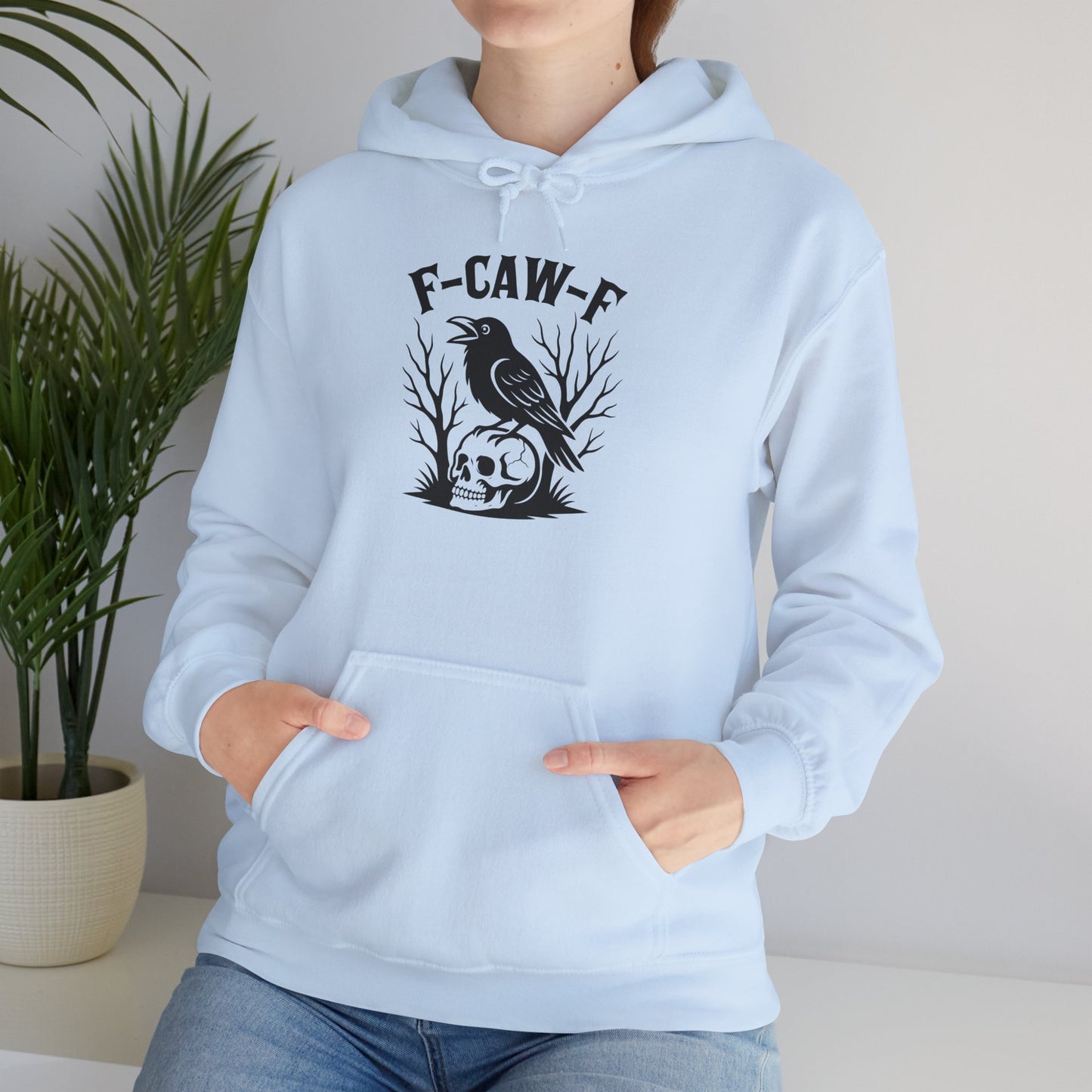 Raven Skull Hoodie – F-CAW-F Gothic Raven Skull Graphic Sweatshirt