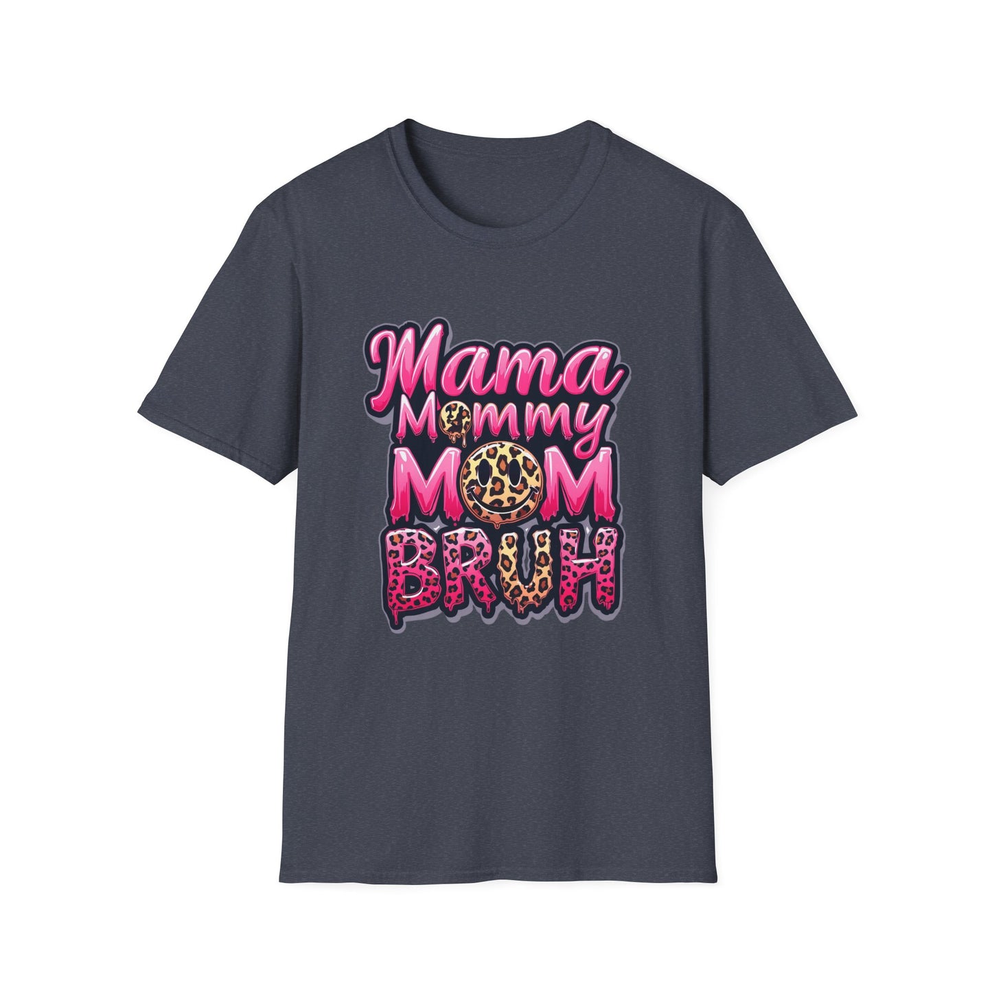 Mama Mommy Mom Bruh Graphic T-Shirt — Leopard Print Feminine Mom Tee