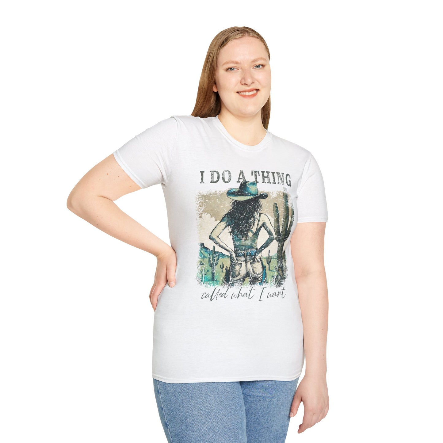 I Do A Thing Western Graphic T‑Shirt — Desert Cowgirl Cactus Tee