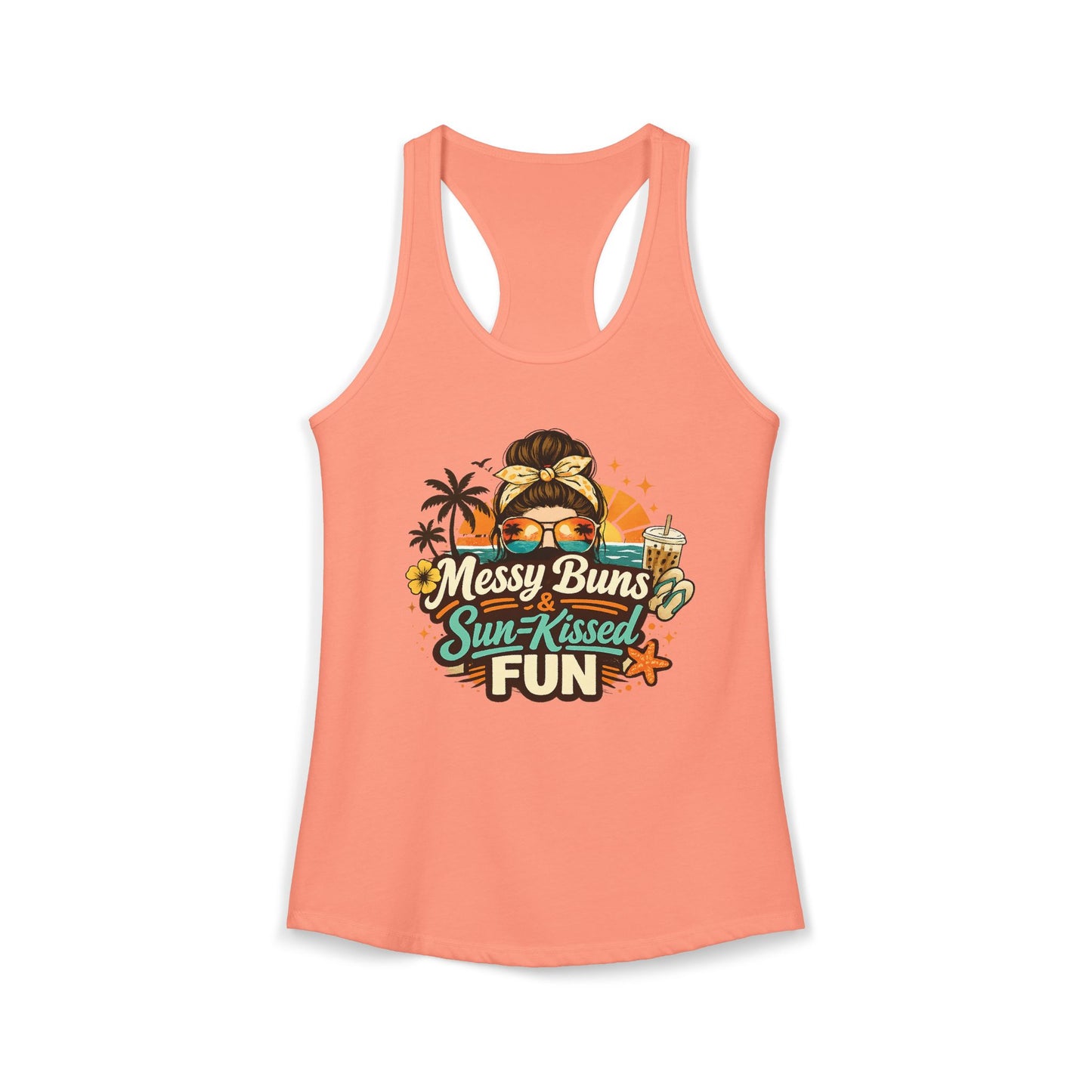 Messy Buns & sun-Kissed fun--Women's Ideal Racerback Tank