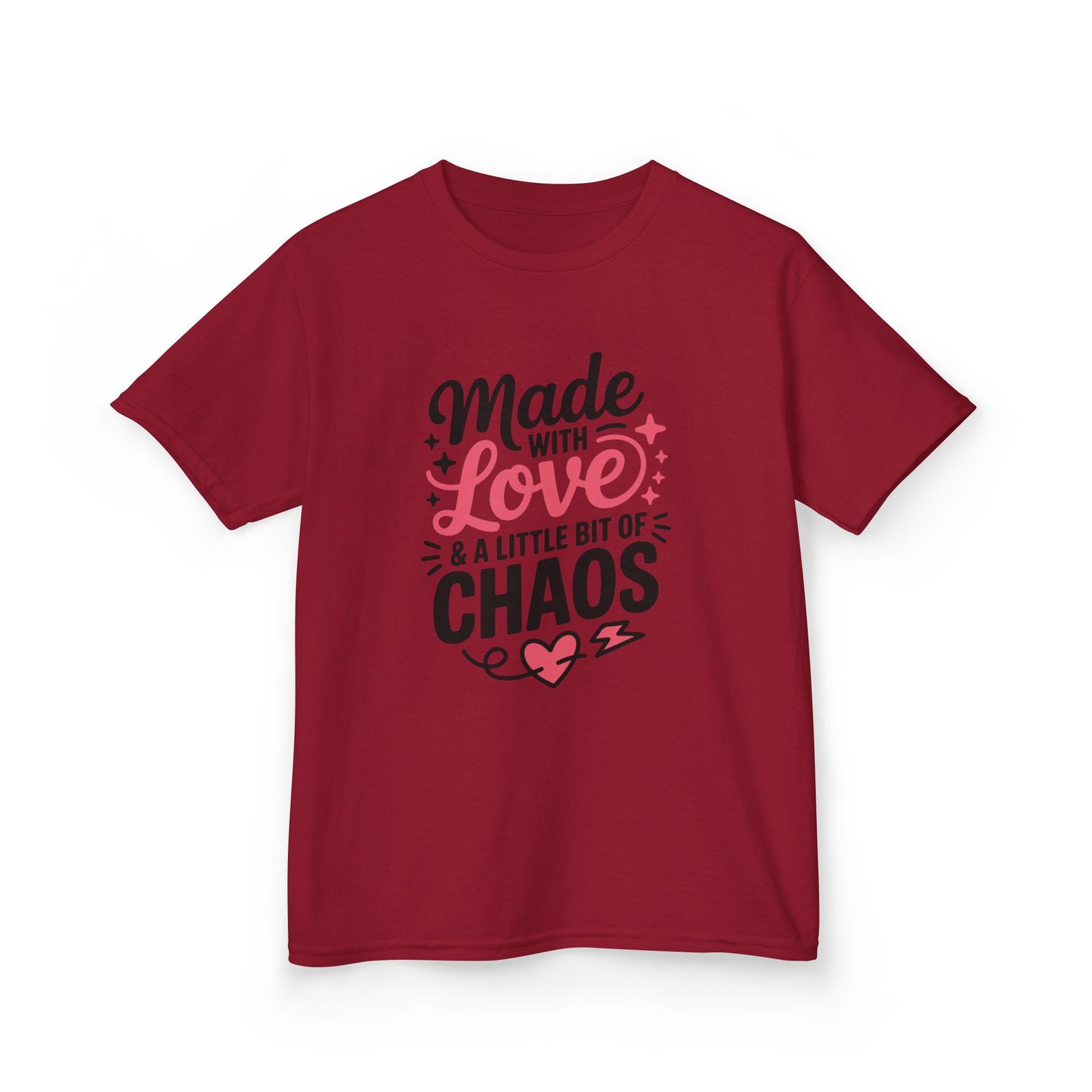 Kids- "Made with Love & a Little Bit of Chaos" Cute Kid Graphic Tee