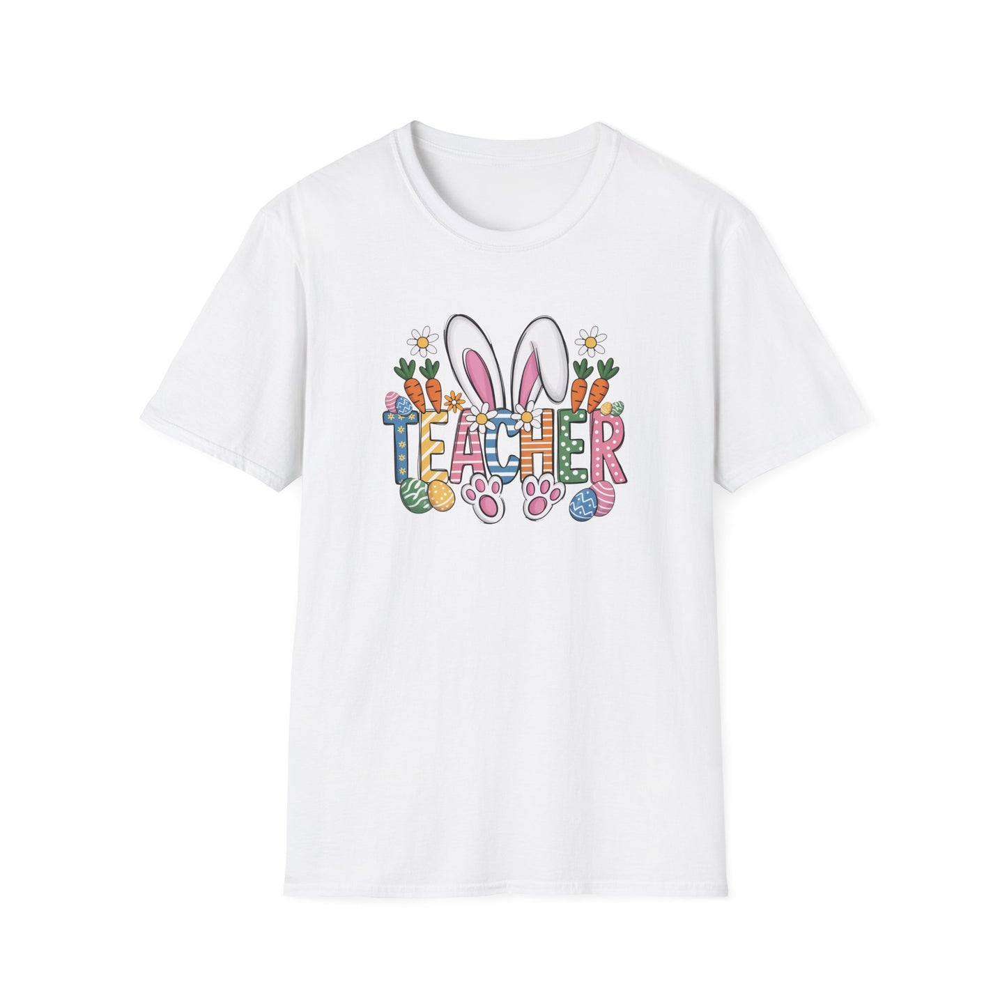 Teacher Easter Bunny T-Shirt — Cute Spring Teacher Shirt with Bunny Ears & Carrots