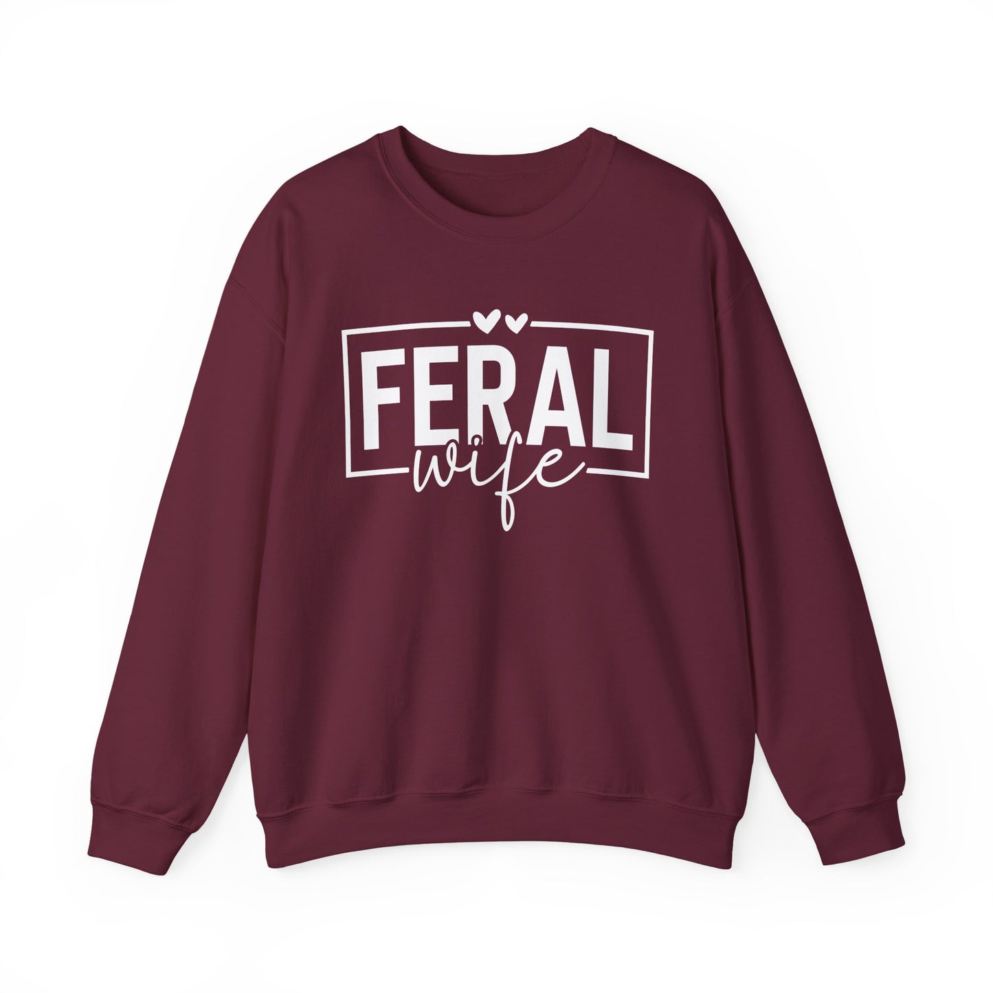 Crewneck Sweatshirt-Feral Wife — Minimal White Classic Crewneck