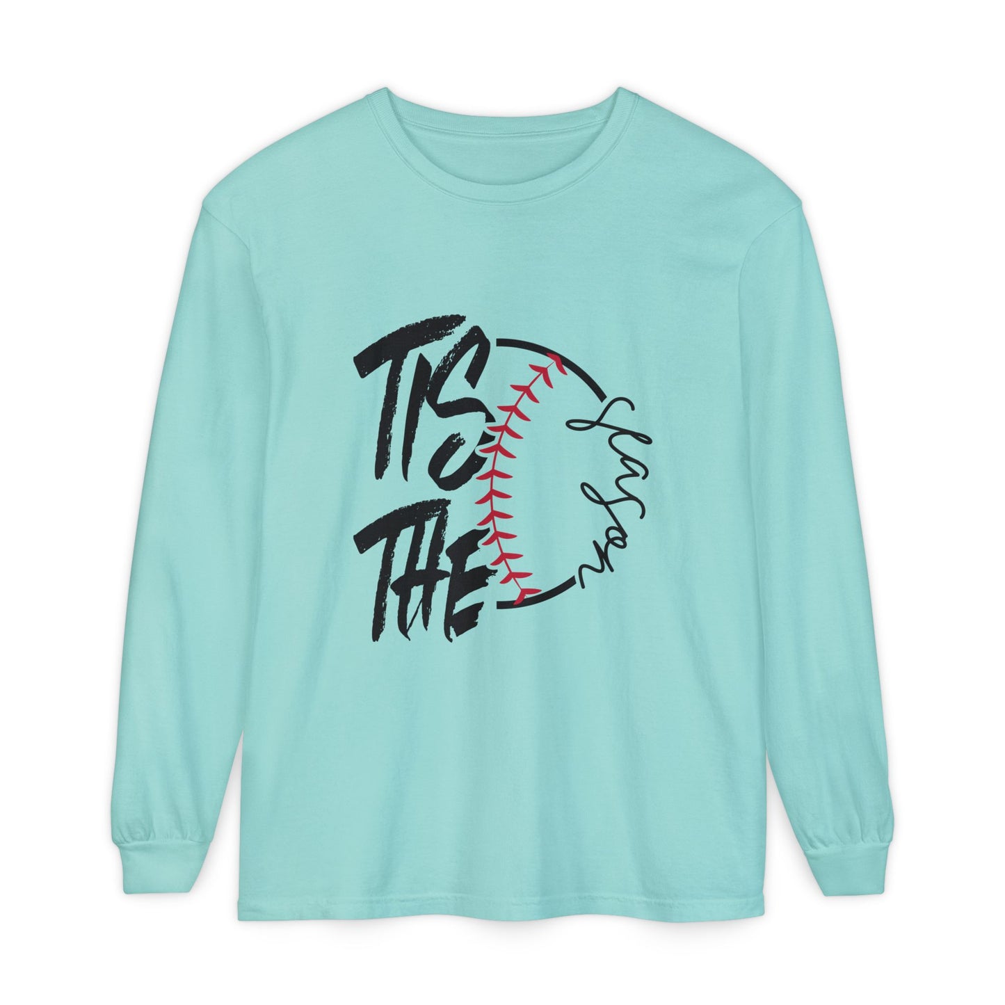 Baseball Mom Long Sleeve T-Shirt – 'Tis The Season' Baseball Graphic