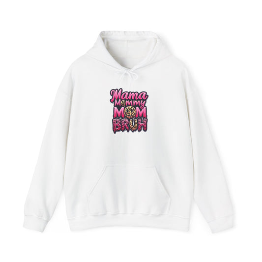 Mama Mommy Mom Bruh Hoodie — Funny Pink Mom Graphic Pullover