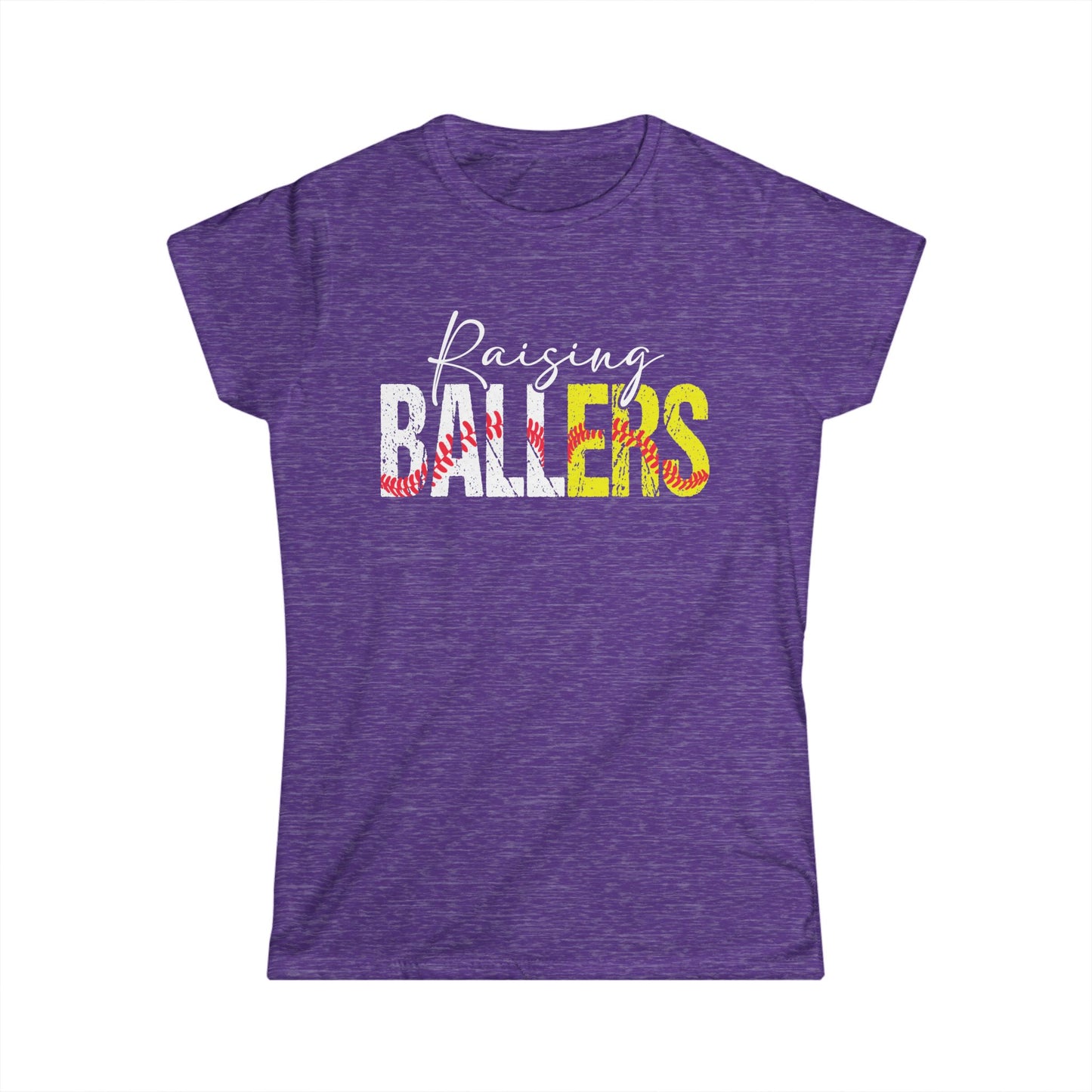 Women's Tee — "Raising Ballers" Basketball Mom Graphic Shirt