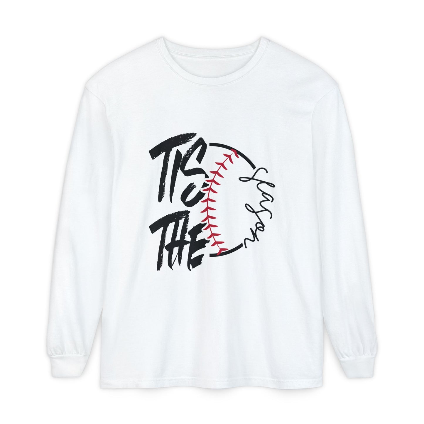 Baseball Mom Long Sleeve T-Shirt – 'Tis The Season' Baseball Graphic